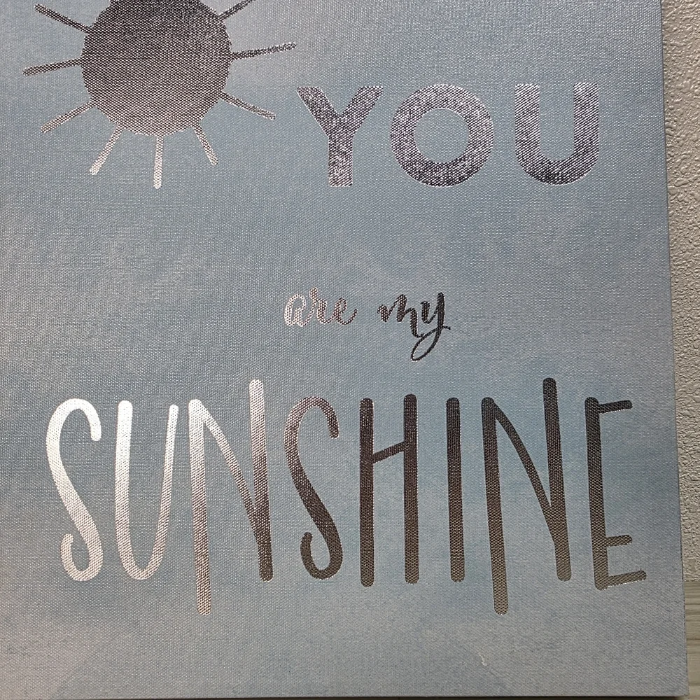 3/$15 🔴 Sale Wall Art Home Decor In Silver and Blue 'You Are My Sunshine'